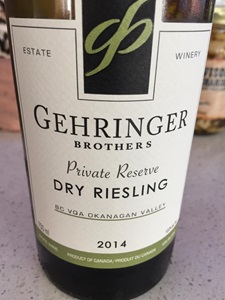 Gehringer Brothers Private Reserve Dry Riesling Riesling 2014